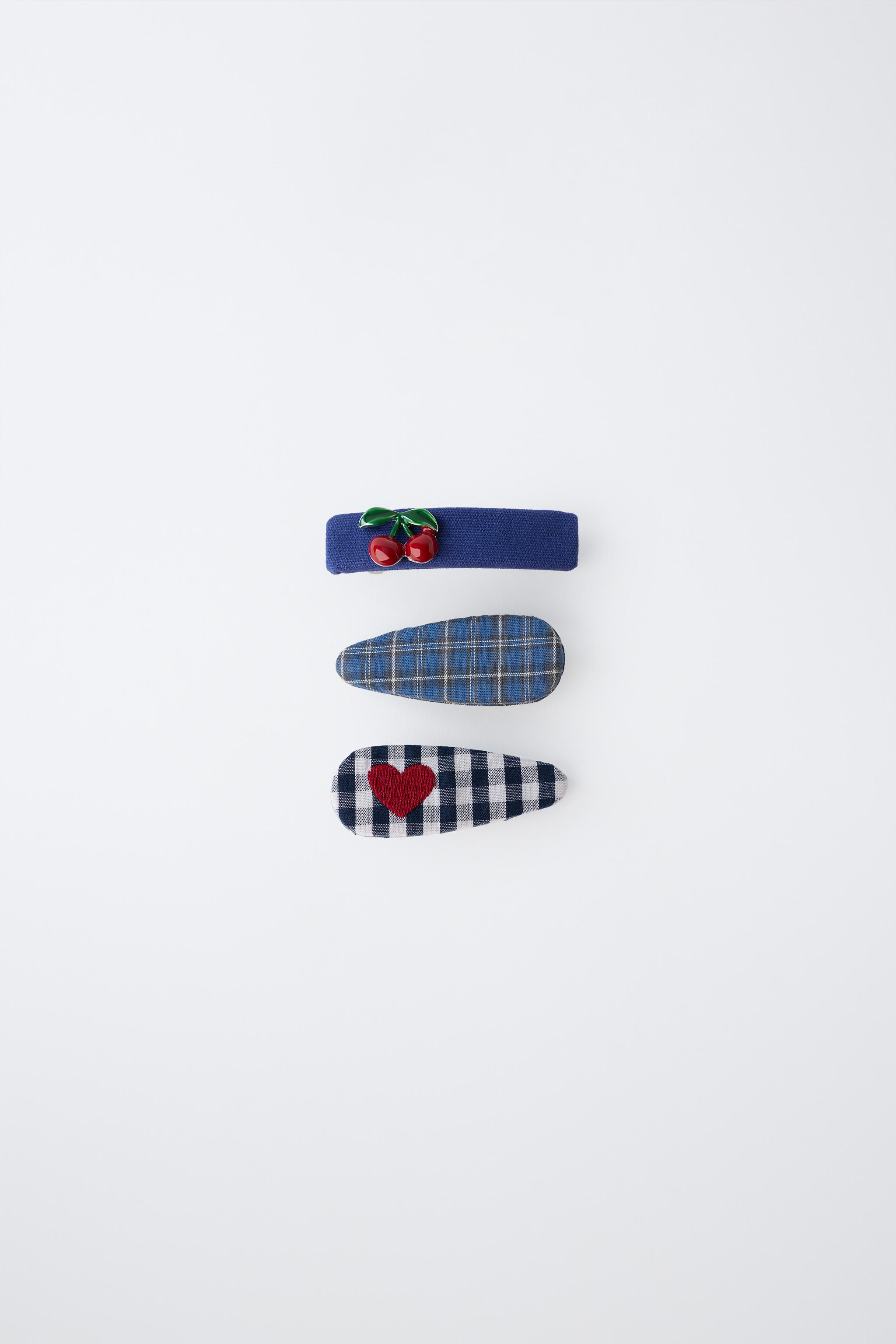 PACK OF THREE PRINTED HAIR CLIPS